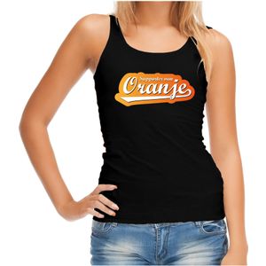 Zwart fan tanktop voor dames - supporter van oranje - Holland / Nederland supporter - EK/ WK mouwloos t-shirt / outfit