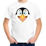 Cartoon pinguin t-shirt wit voor jongens en meisjes - Kinderkleding / dieren t-shirts kinderen