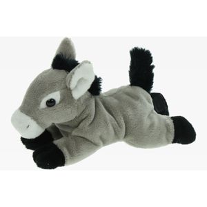 Pluche knuffel dieren Ezel grijs van 19 cm - Speelgoed boerderij knuffels - Cadeau voor jongens/meisjes