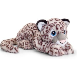 Pluche knuffel dieren sneeuw luipaard 45 cm - Knuffelbeesten leeuwen speelgoed