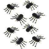 Chaks nep spinnen 10 cm - zwart/goud - 12x stuks - velvet/fluweel - Horror/griezel thema decoratie
