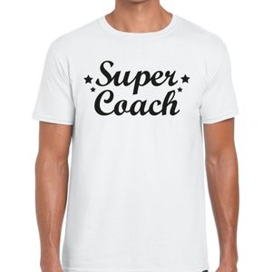 Super Coach cadeau t-shirt wit voor heren -  Bedankt cadeau voor een coach