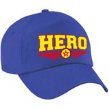 Hero pet blauw voor volwassenen - superheld baseball cap - hero jarig / kado pet - baseball cap voor helden