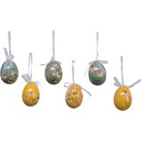 Decoris decoratie paaseieren hangend - 18x stuks - 6 cm - foam