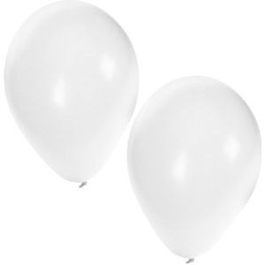 Bellatio Decorations ballonnen - 30 stuks - wit - 27 cm - helium of lucht - verjaardag / versiering