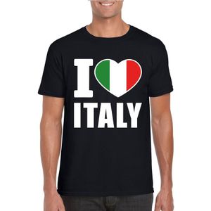 Zwart I love Italy supporter shirt heren - Italie t-shirt heren