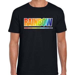 T-shirt Rainbow - Tekst regenboog zwart voor heren - LHBT - Gay pride shirt / kleding / outfit