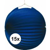 15x Lampionnen blauw 22 cm