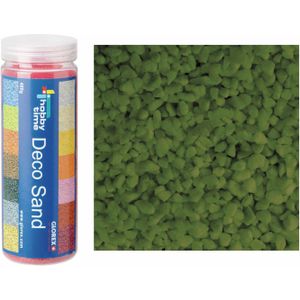 3x busjes fijn decoratie zand/kiezels kleur groen 500 gram - Decoratie zandkorrels mini steentjes 2 tot 6 mm