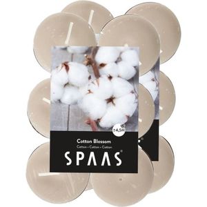 24x Geurtheelichtjes Cotton Blossom 4,5 branduren - Geurkaarsen katoen/bloesem geur - Waxinelichtjes