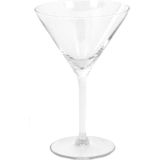 4x Cocktailglazen / martiniglazen 260 ml van glas + Cocktailshaker zwart 500 ml RVS 9 x 22 cm - Cocktails maken - Mix/shake bekers