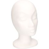 5x Hobby/DIY piepschuim hoofden/koppen Sonja 30 cm vrouw/meisje - Pashoofd/paspop hoofd voor in etalage - Knutselen basis materialen/hobby materiaal