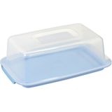 2x stuks vershouddozen/voedsel bewaardozen transparant/blauw 3,75 liter - Cakedozen/vershouddozen/voedsel bewaardozen