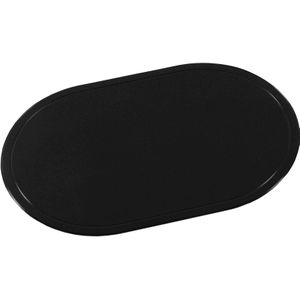 8x Ovale Placemats Zwart 28 X 44 cm - Zwarte Placemats/Onderleggers - Keukenbenodigdheden