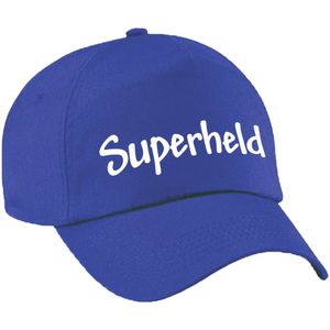 Superheld verkleed pet blauw voor kinderen - baseball cap - carnaval verkleedaccessoire voor kostuum