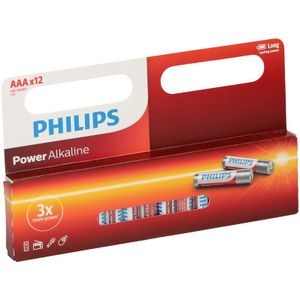 12x Philips AAA batterijen 1.5 V - alkaline - LR03 - batterijen / accu