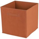 Urban Living Opbergmand/kastmand Square Box - 6x - karton/kunststof - 29 liter - oranje - 31 x 31 x 31 cm - Vakkenkast manden