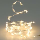 Christmas Decoration draadverlichting zilver- 66 leds wit -batterij-1m