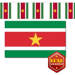 Suriname vlaggen versiering set binnen/buiten 2-delig - Landen decoraties voor fans/supporters