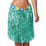 Fiestas Guirca Hawaii verkleed rokje - voor volwassenen - groen - 50 cm - hoela rok - tropisch