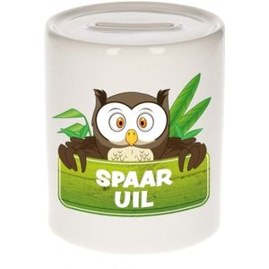 Kinder spaarpot met spaar uil opdruk - keramiek - uilen spaarpotten