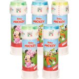 6x Disney Mickey Mouse bellenblaas flesjes met spelletje 60 ml voor kinderen - Uitdeelspeelgoed - Grabbelton speelgoed
