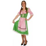 Groene/roze Tiroler dirndl verkleed kostuum/midi jurk voor dames -  Carnavalskleding Oktoberfest/bierfeest verkleedoutfit