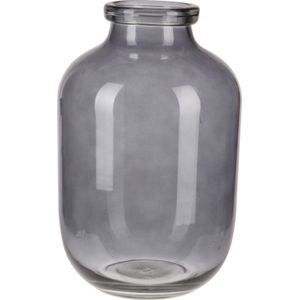 Grijze glazen vaas/vazen 16 x 28 cm - Vazen van glas