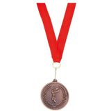 3x stuks sportprijzen medailles goud/zilver/brons aan rood halslint - sportdag