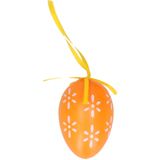 30x stuks Pasen/paas hangdecoratie paaseieren oranje 6 cm. Pasen versieringen thema/paastakken decoratie eieren