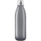 Glazen waterfles/drinkfles zwart transparant met RVS dop 650 ml - Sportfles - Bidon