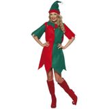 Kerst elf kostuum rood/groen voor dames