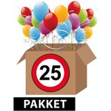 Verkeersbord 25 jaar feestartikelen pakket