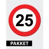 Verkeersbord 25 jaar feestartikelen pakket