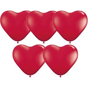 90x stuks Hartjes vorm ballonnen rood 15 cm - Valentijn/bruiloft feest versiering