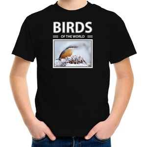 Dieren foto t-shirt Boomklever vogel - zwart - kinderen - birds of the world - cadeau shirt Boomklever vogels liefhebber - kinderkleding / kleding