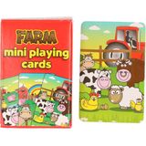 8x pakjes mini boerderij dieren thema speelkaarten 6 x 4 cm in doosje van karton - Uitdeelspeelgoed