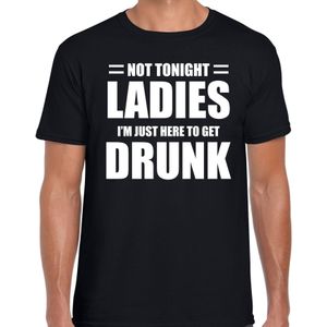 Just here to get drunk / Alleen hier om dronken te worden fun t-shirt - zwart - heren - Feest outfit / kleding / shirt