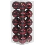 40x Bordeaux rode kunststof kerstballen 8 cm - Glans - Onbreekbare plastic kerstballen - Kerstboomversiering Bordeaux rood