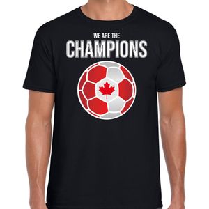 Canada WK supporter t-shirt - we are the champions met Canadese voetbal - zwart - heren - kleding / shirt