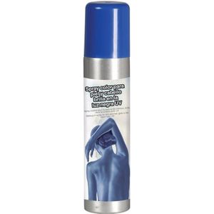 Blauwe bodypaint spray/body- en haarspray - Verf/schmink voor lichaam en haar