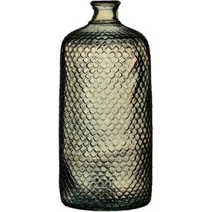 Natural Living Bloemenvaas Scubs Bottle - brons/bruin geschubt transparant - glas - D18 x H42 cm - Fles vazen