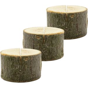 PartyDeco naamkaart/plaatskaart houders - boomschijf - Bruiloft - 24x - 3-4 cm - hout