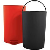 MSV Pedaalemmer - 2x - kunststof - rood - 3L - klein model - 15 x 27 cm - Badkamer/toilet