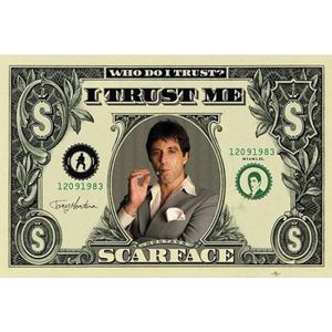 Film poster Scarface dollar 61 x 91,5 cm Gangster thema versiering
