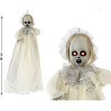 Horror hangdecoratie spook/geest/skelet pop wit 90 cm - Halloween decoratie poppen