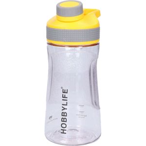 B-Home Waterfles / drinkfles / sportfles Aquamania - geel- 530 ml - kunststof - bpa vrij - lekvrij - Stijlvolle fles