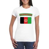 Afghanistan t-shirt met Afghaanse vlag wit dames