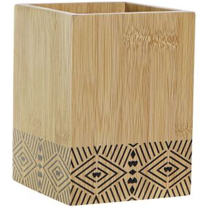 Keukengerei houder bamboe hout 10 x 13,5 cm - Keuken organizer/keukenhulphouder