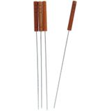 16x Barbecuespiezen/vleespennen houten handvat 32 cm - Barbecue/bbq spiezen/pennen